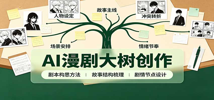 AI漫剧大树创作：剧本构思课程讲解，软件插件配置，配套工具资料完整梳理-巅峰研习社
