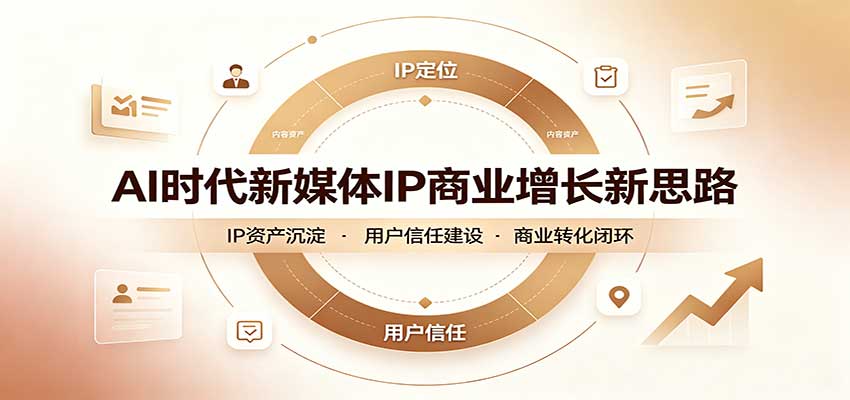 AI时代新媒体IP商业增长新思路：摒弃复杂运营套路，用极简思维打通获客路径-巅峰研习社