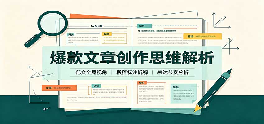 爆款文章创作思维解析:全局视角拆解范文,梳理行文逻辑,搭配真实拆文实操案例-巅峰研习社