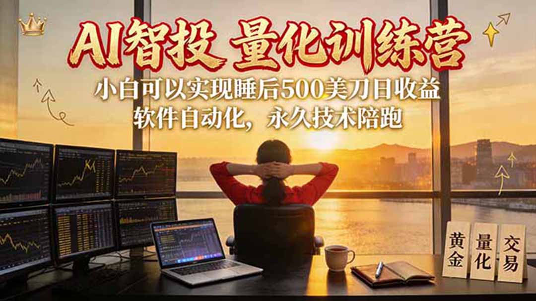 AI智投EA量化训练营【第三期】，多策略智投+防爆技术+趋势分析 ，轻松上手，矩阵放大，长期稳定。-巅峰研习社