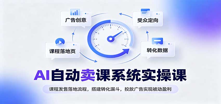 AI自动卖课系统实操课：课程发售落地流程，搭建转化漏斗，投放广告实现被动盈利-巅峰研习社