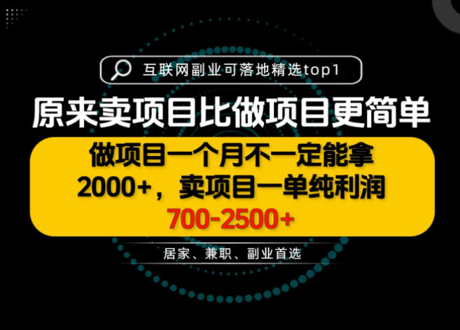 一单利润700-2.5K+，为什么我们要卖项目而不是做项目，我们普通人应该怎样开始？【揭秘】-巅峰研习社