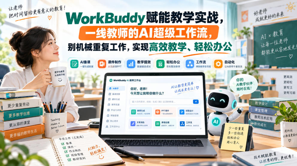 WorkBuddy赋能教学实战，一线教师的AI超级工作流，别机械重复工作，实现高效教学、轻松办公-巅峰研习社