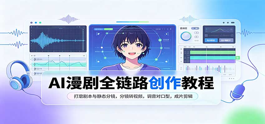 AI漫剧全链路创作教程:打磨剧本与静态分镜,分镜转视频,调音对口型,成片剪辑-巅峰研习社