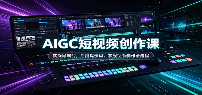 AIGC短视频创作课:实操导演台,活用提示词,掌握视频制作全流程-巅峰研习社
