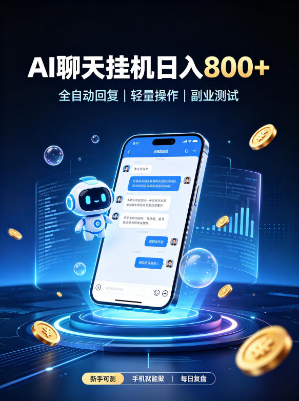 AI聊天挂G项目，日入800➕，全自动操作，适用个人副业，支持工作室矩阵操作【揭秘】-巅峰研习社