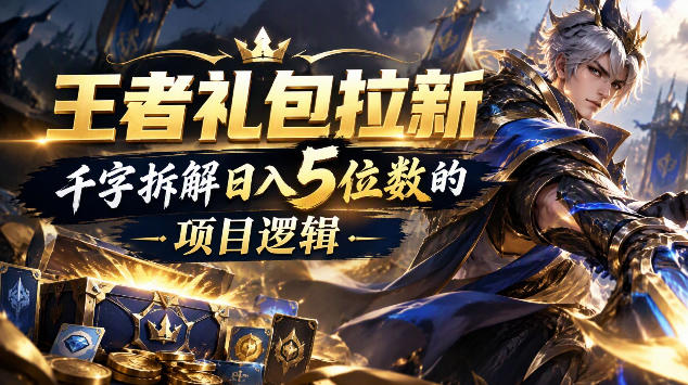 王者游戏礼包拉新_千字拆解日入5位数的项目逻辑-巅峰研习社