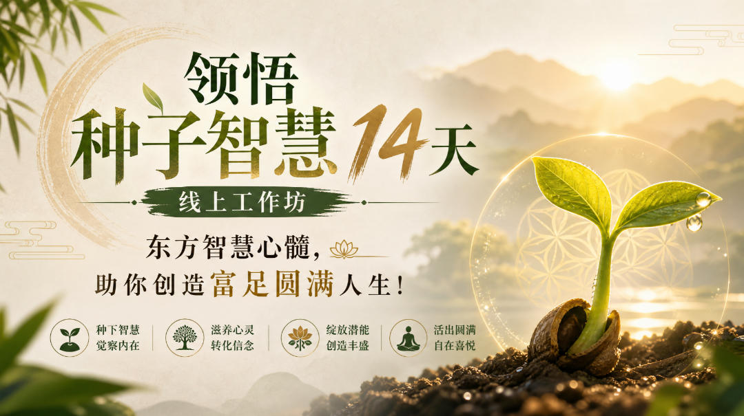 鹿大米领悟种子智慧14天线上工作坊,东方智慧心髓,助你创造富足圆满人生!-巅峰研习社