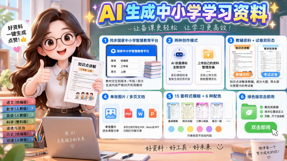 孩子的教辅别再乱买了:同步国家中小学智慧平台,AI一键生成图文教辅和试卷-巅峰研习社