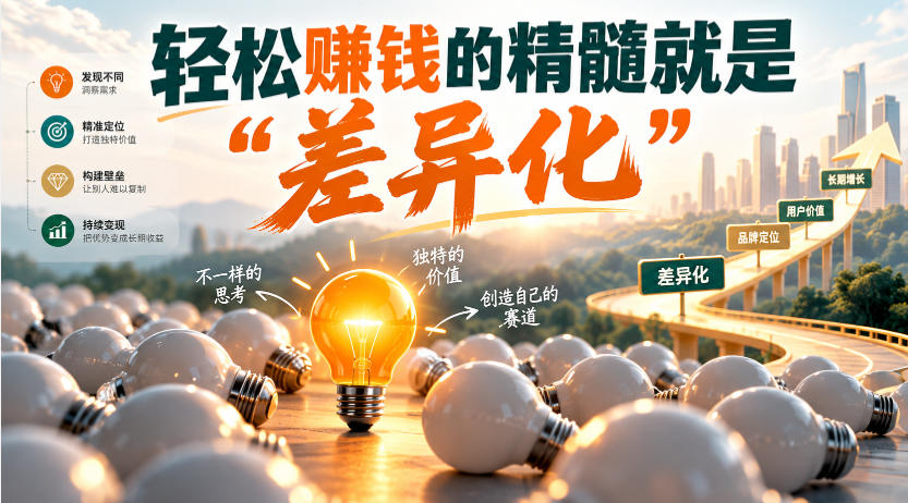 某公众号付费文章:轻松賺钱的精髓就是“差异化”-巅峰研习社