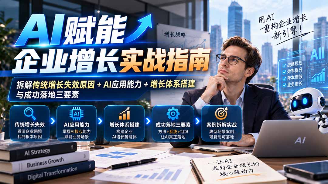 【无水印】AI赋能企业增长实战指南:拆解传统增长失效原因+AI应用能力+增长体系搭建与成功落地三要素-巅峰研习社