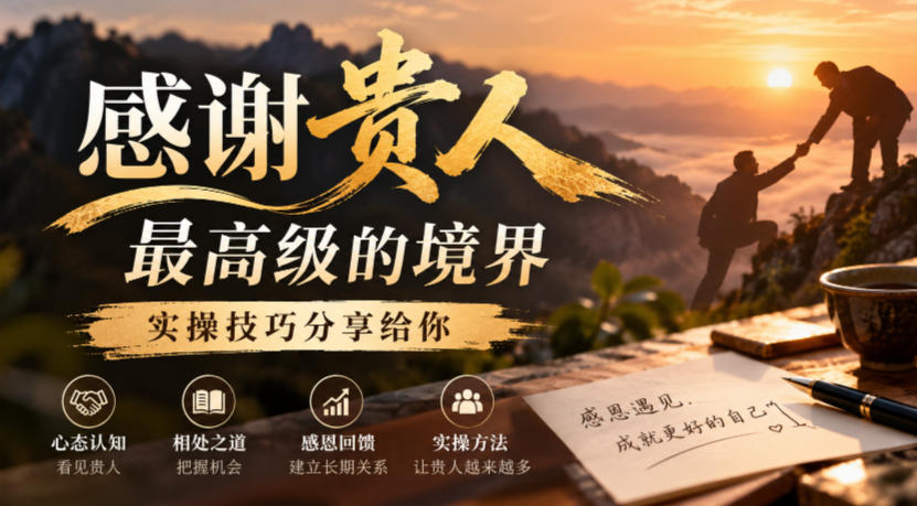 某公众号付费文章：感谢贵人最高级的境界，实操技巧分享给你-巅峰研习社
