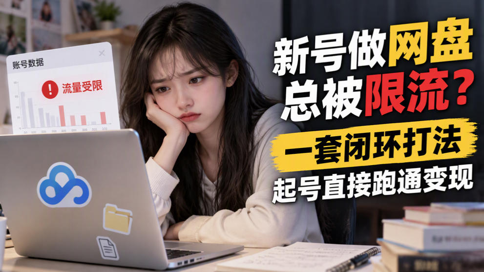新号做网盘总被限流?一套闭环打法,起号直接跑通变现-巅峰研习社