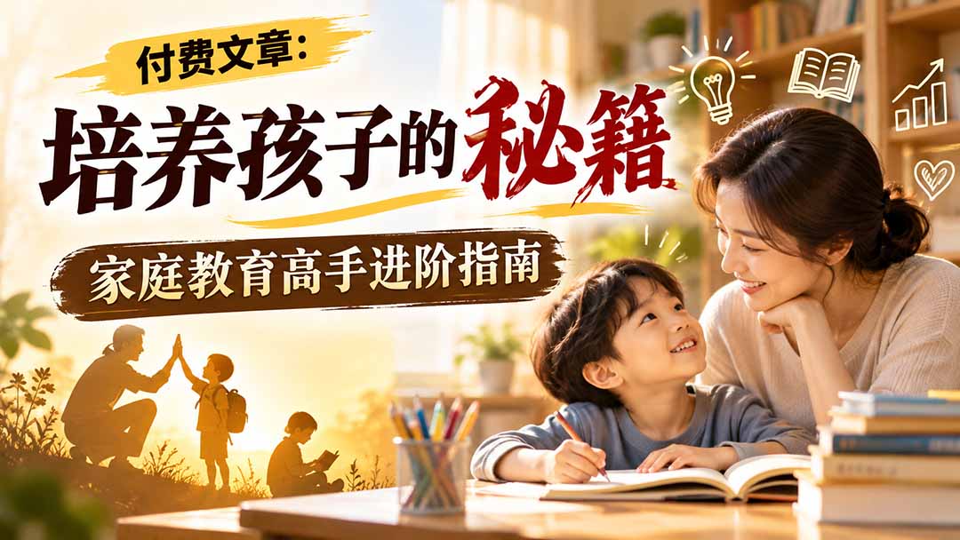 付费文章：培养孩子的秘籍，家庭教育高手进阶指南-巅峰研习社