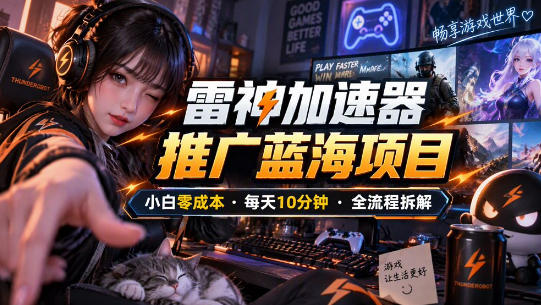 雷神加速器推广5.0实操教程：口令图文玩法全流程拆解(零成本·每天10分钟)-巅峰研习社