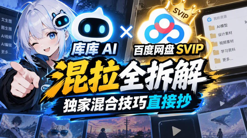库库AI×百度网盘SVIP混拉全拆解，独家混合技巧直接抄-巅峰研习社