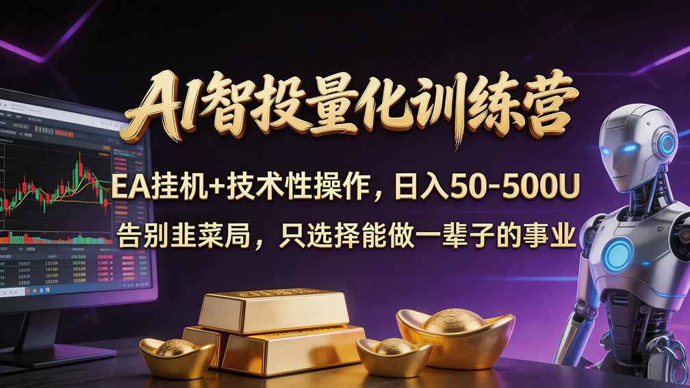 普通人也能玩转 AI 量化：不盯盘、不熬夜，一套智投 EA 让策略自动跑-巅峰研习社