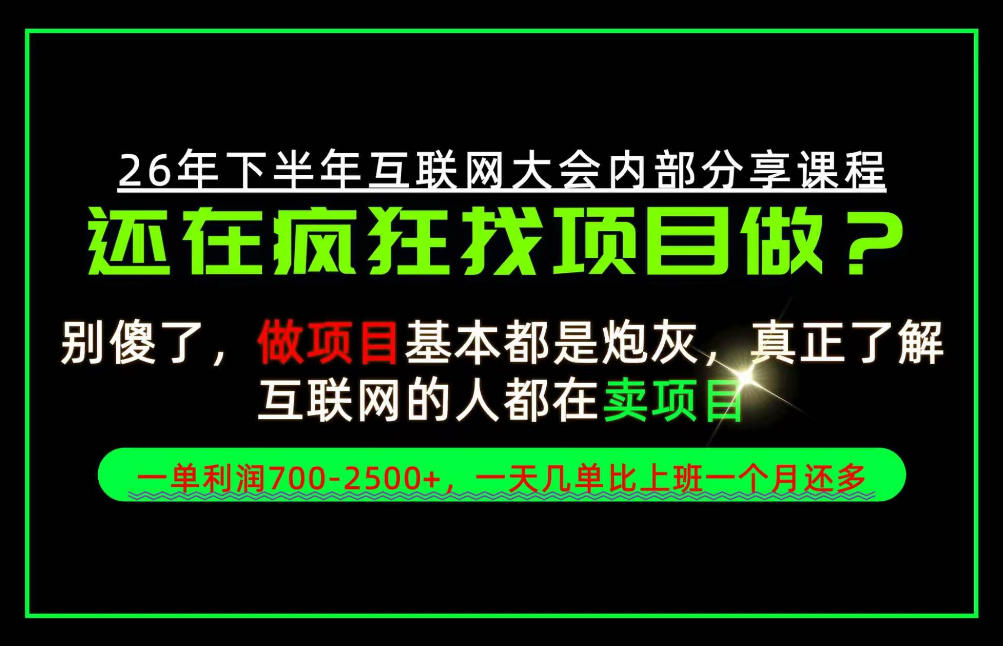 请不要再疯狂的找项目了！卖项目一单700-2.5k+不香吗？当天上手，当天变现！【揭秘】-巅峰研习社