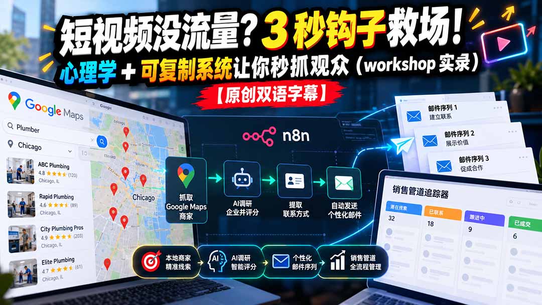 短视频没流量？3 秒钩子救场！心理学 + 可复制系统让你秒抓观众(workshop 实录-巅峰研习社