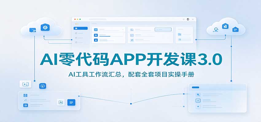AI零代码APP开发课3.0：AI工具工作流汇总，配套全套项目实操手册-巅峰研习社