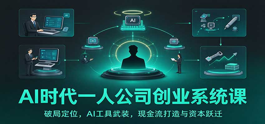 AI时代一人公司创业系统课：破局定位，AI工具武装，现金流打造与资本跃迁-巅峰研习社