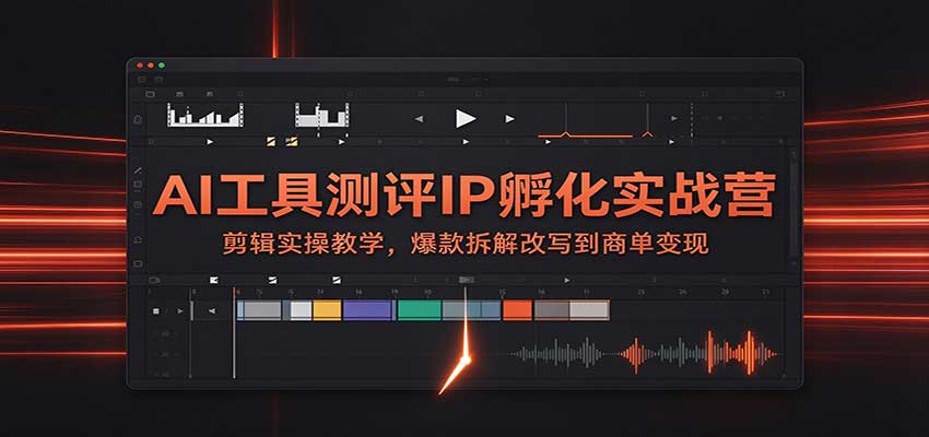 AI工具测评IP孵化实战营：剪辑实操教学，爆款拆解改写到商单变现-巅峰研习社