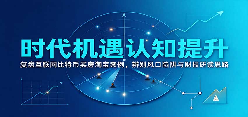 时代机遇认知提升：复盘互联网比特币买房淘宝案例，辨别风口陷阱与财报研读思路-巅峰研习社
