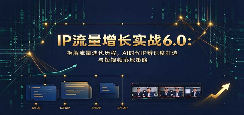 IP流量增长实战6.0：拆解流量迭代历程，AI时代IP辨识度打造与短视频落地策略-巅峰研习社
