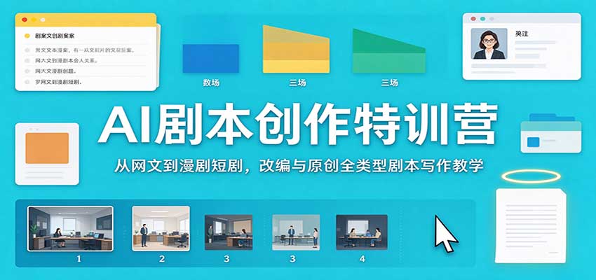 AI剧本创作特训营：从网文到漫剧短剧，改编与原创全类型剧本写作教学-巅峰研习社