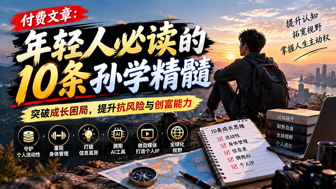 付费文章：年轻人必读的10条孙学精髓，突破成长困局，提升抗风险与创富能力-巅峰研习社