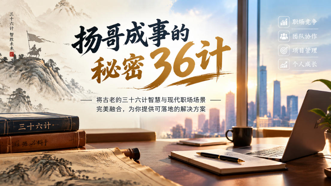扬哥成事的秘密36计，将古老的三十六计智慧与现代职场场景完美融合，为你提供可落地的解决方案-巅峰研习社