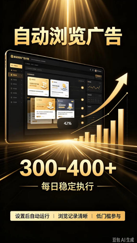 自动浏览广告计划，0门槛副业，日入300-400，躺賺稳定风口项目，无需人工操作，解放双手【揭秘】-巅峰研习社
