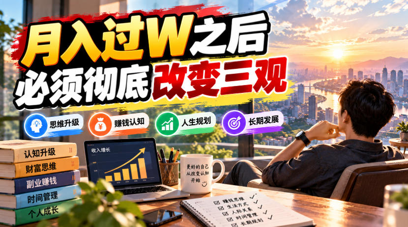 某公众号付费文章：月入过W之后，必须彻底改变三观-巅峰研习社