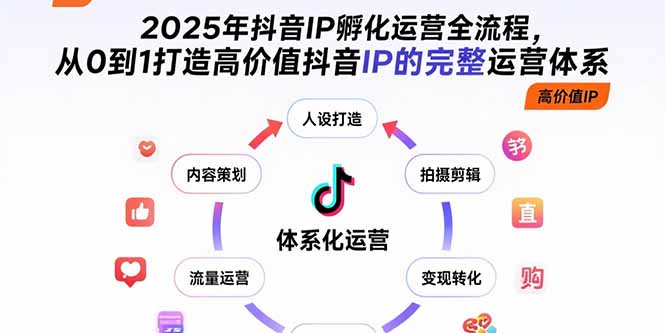 2025年抖音IP孵化运营全流程，从0到1打造高价值抖音IP的完整运营体系-巅峰创业网